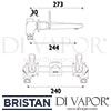 Bristan Ebony 3 Hole Bath Filler Dimensions